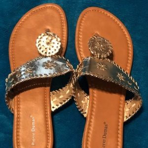 Gold Pierre Dumas Sandals never worn